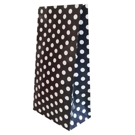 Bolsa con base blanca con lunares negros 10u