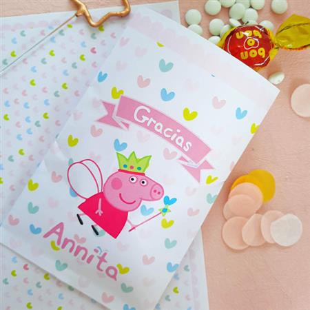 Bolsita sobre Pers. Peppa Pastel