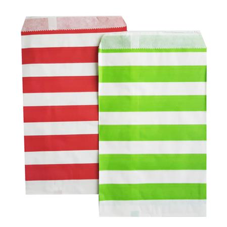Bolsa sobre rayas Navidad 10u