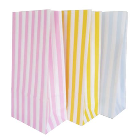 Bolsa con base Raya doble. Mix (rosa, celeste, amarillo) 10u