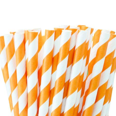 Bombillas rayas naranja 12u