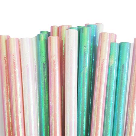 Bombillas mix iridiscentes (Blanca aqua, rosa) 12u