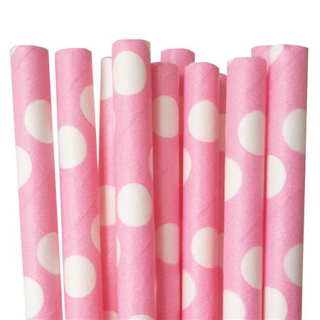 Bombillas FUCSIA con lunares 10u