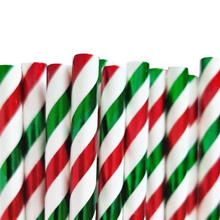 Bombillas rayas met navidad 12u