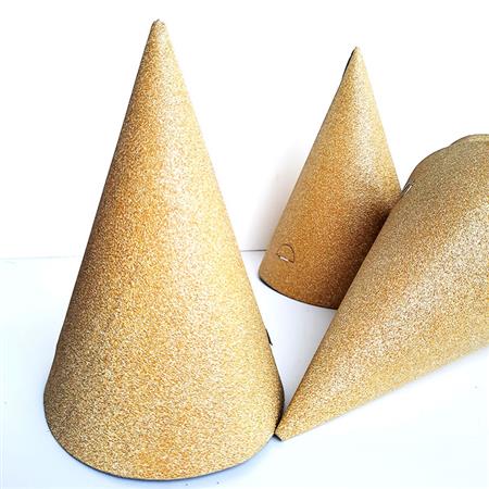 Bonetes glitter dorados 6u