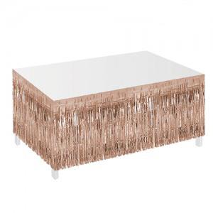 Borde para mesa flecos metalizada rose gold
