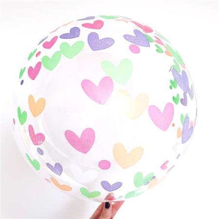 Burbuja transparente con corazones