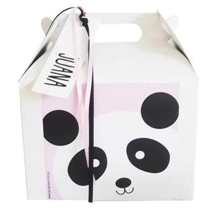 Cajita Feliz Panda (celeste/rosa). Pers