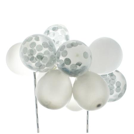 Cake Topper Globos plateados y confetti
