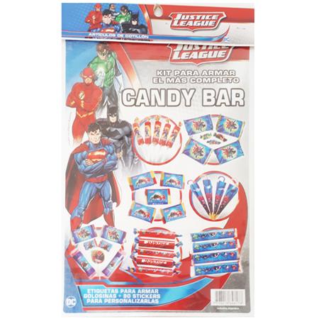 Candy Bar Kit Liga de la Justicia (etiquetas y stickers)