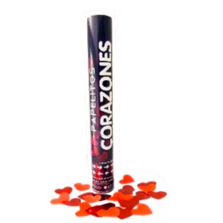 Cañón lanza corazones metalizados rojos