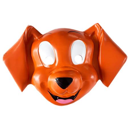 Careta plástica perro marron 6u