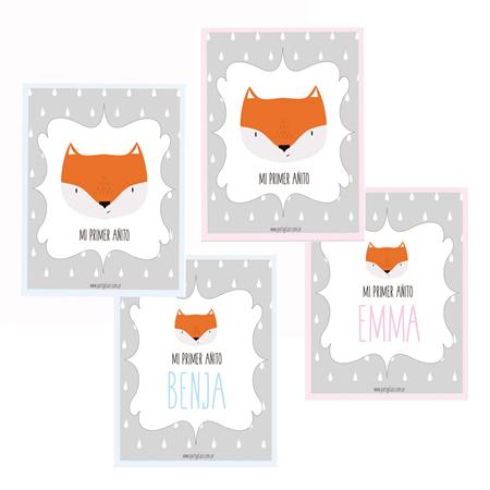 Carpita cartel Little Fox Rosa o celeste 2u Pers