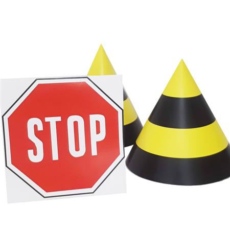 Cono y cartel STOP