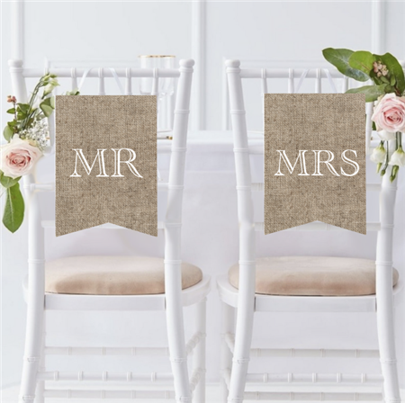 Cartel Silla arpillera Mr.Mrs (Mod.2) con cinta