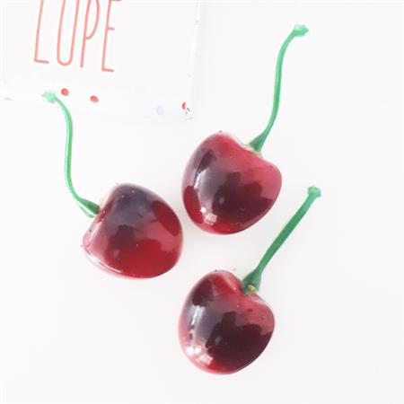 Cerezas mini para decorar plásticas 3u