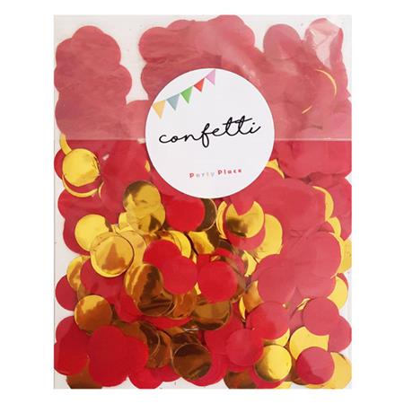 Confetti met dorado y tissue rojo