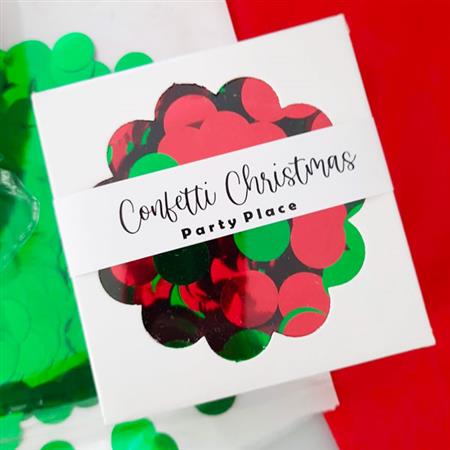 Confetti met navidad rojo y verde