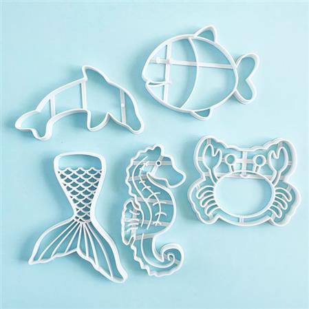 Cortantes plasticos Set Fondo del mar (5u)