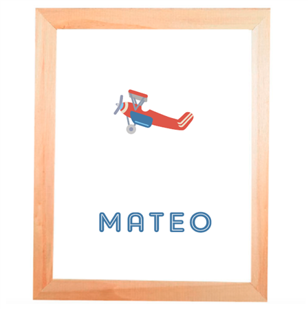 Cuadro de álamo natural Avioneta Pers