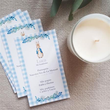 Estampita Peter Rabbit 12u (rosa/celeste)