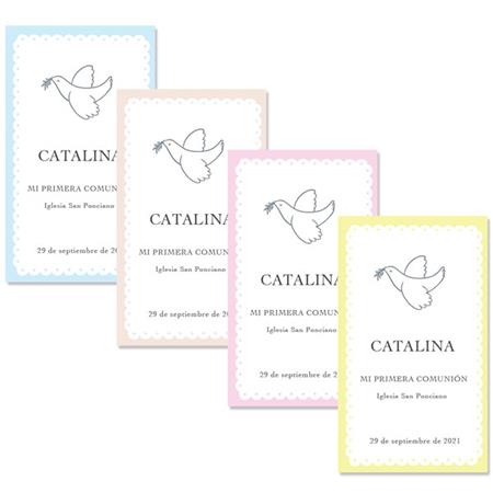 Estampita Paloma color 12u