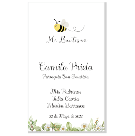 Estampita Abeja Bee 12u