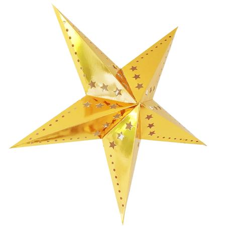 Estrella colgante con relieve dorada 60m