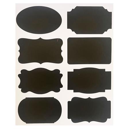 Etiquetas negras para frascos o botellas 4 modelos 8u