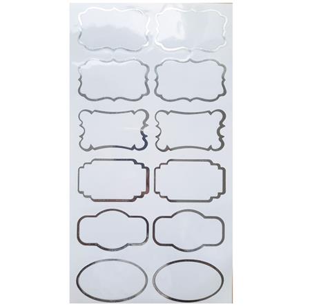 Etiquetas para regalos plateadas con formas 24u