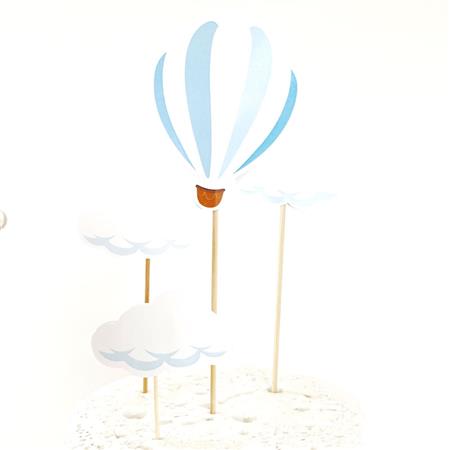 Pinche para torta Set x4 Globo aeroestatico blue Pers