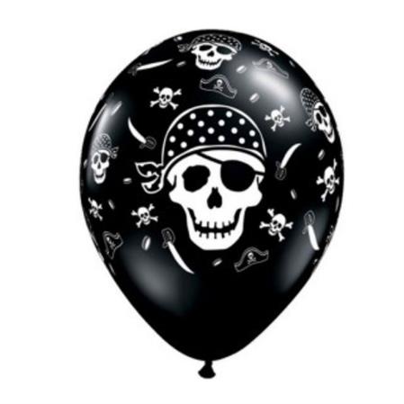 Globos piratas negros 6u