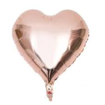 Globo met corazon liso rose gold. 45cm