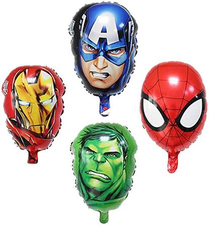 Globo Superhéroes Setx4u (Hulk, Iron Man, Capitán A, Hombre A) 40cm