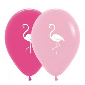Globos Flamenco rosa y fucsia 6u