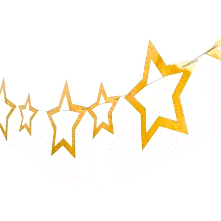 Guirnalda estrellas caladas doradas (16u)