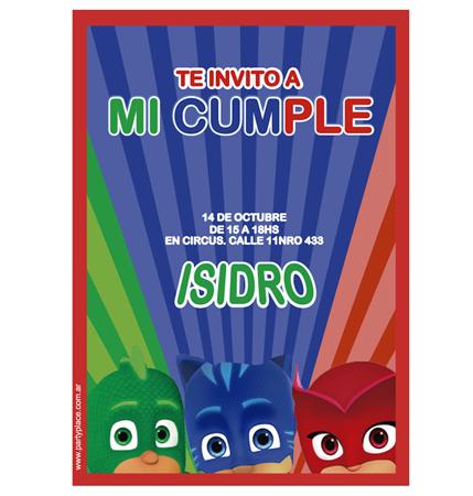 Invitacion Héroes en Pijamas Pers