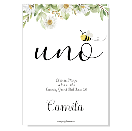 Invitación Abeja. Bee. Pers