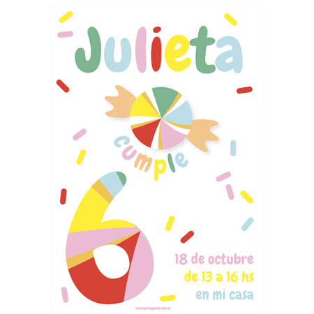 Invitación Candys. Pers