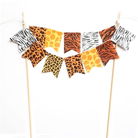 Mini banderín torta Animal print