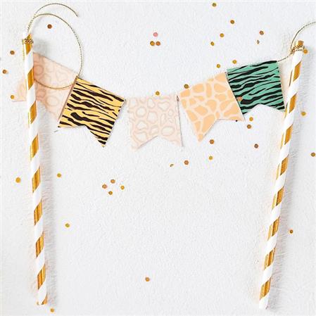 Mini banderín torta Safari Glam