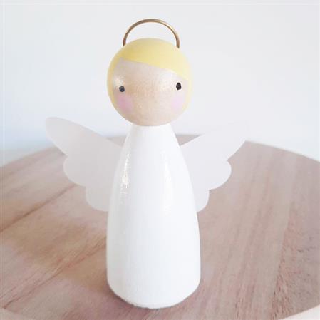 Angelito Peg doll. Blanco