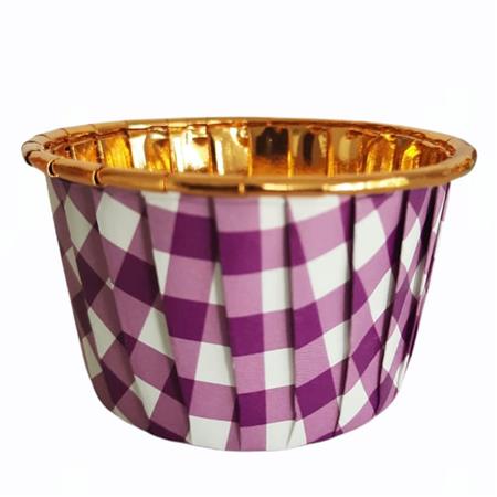 Pirotín met cuadrille violeta con dorado 10u