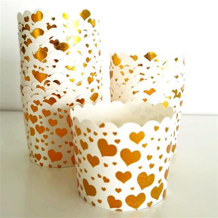 Pirotín papel Corazones dorados 10u
