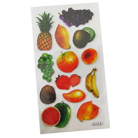 Stickers en planchitas frutas 1u