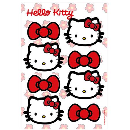 Stickers plancha Kitty y Moños 1u
