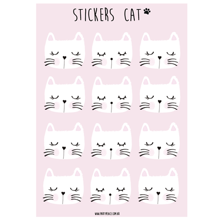 Stickers plancha Cat 12s 1u
