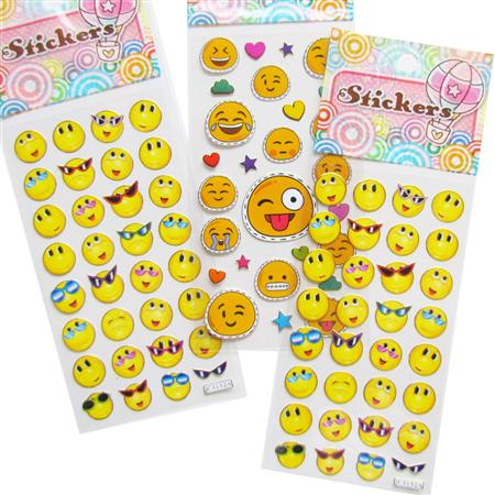 Stickers en plancha emoticones surtidas 1u