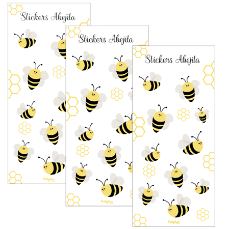 Stickers en planchitas Abejita Bee 6u