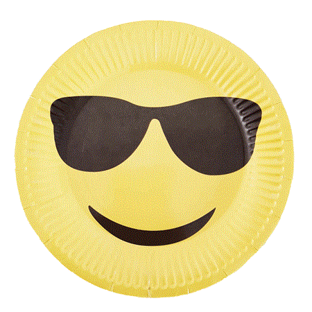 Plato redondo emoji con anteojos 10u